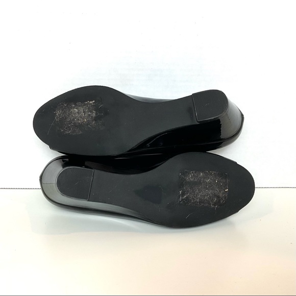 Nordstrom Patent Peep Toe Bow Wedges Heels - Picture 9 of 13